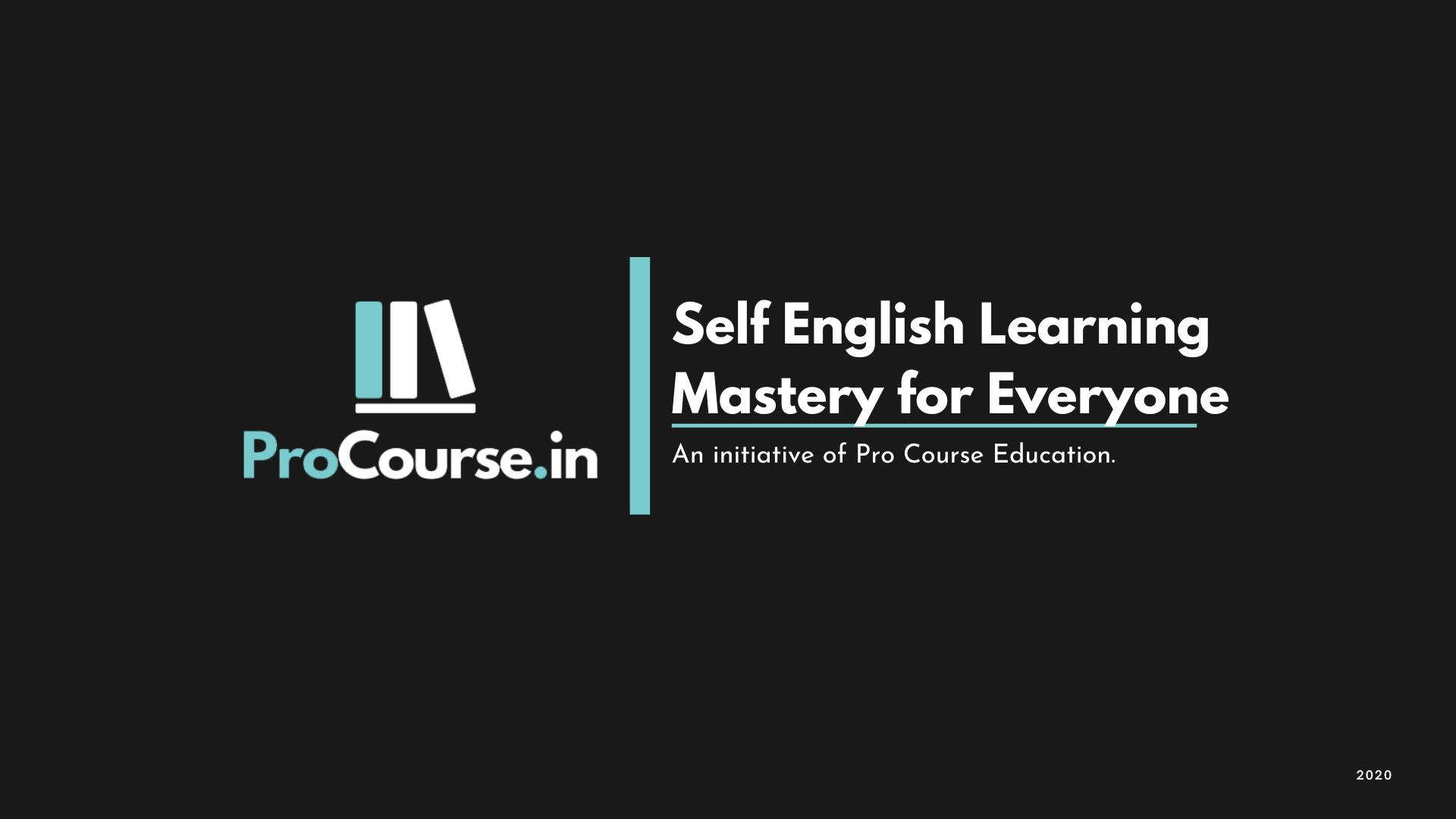 Self English Learning Mastery